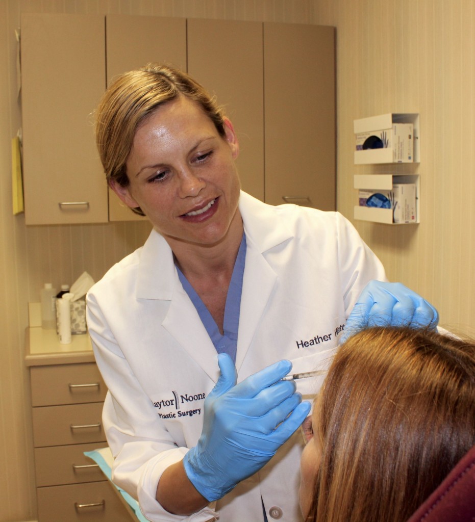 Heather, Our Nurse Injector, Treating a Patient with Botox Claytor Noone
