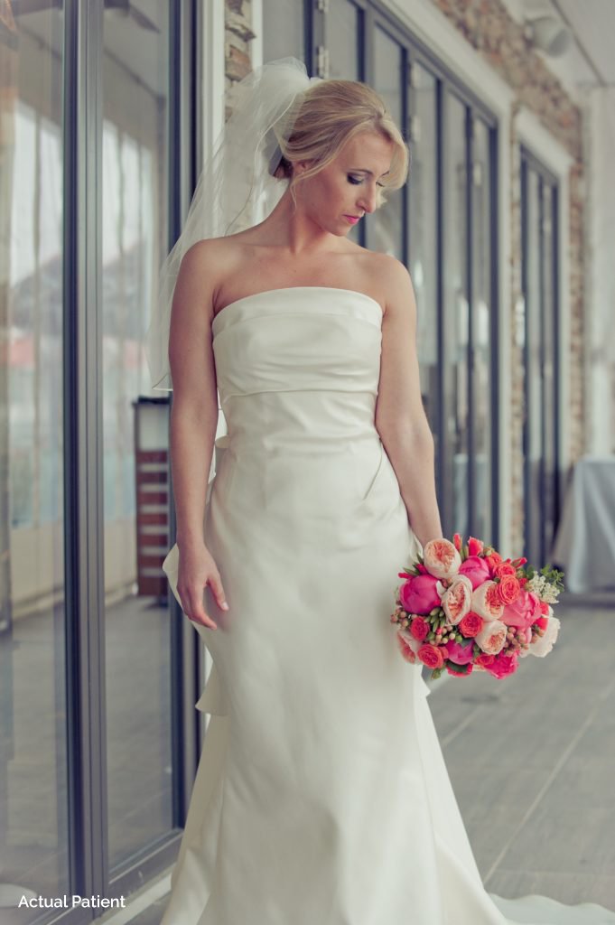 bride with flowers